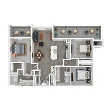 3 Bed 2 Bath 1717 SqFt (1397 Net) 3138 floor plan